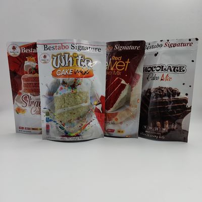 OEM केक पाउडर  एल्यूमिनियम बैग साइड कली Resealable स्थायी पाउच पन्नी;