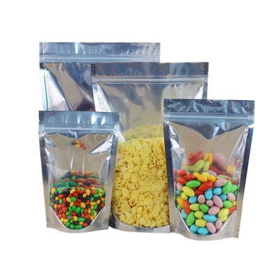 Mylar एल्यूमिनियम फोइल प्लास्टिक पैकेजिंग बैग पाउच साफ़ फ्रंट 8OZ-100OZ क्षमता