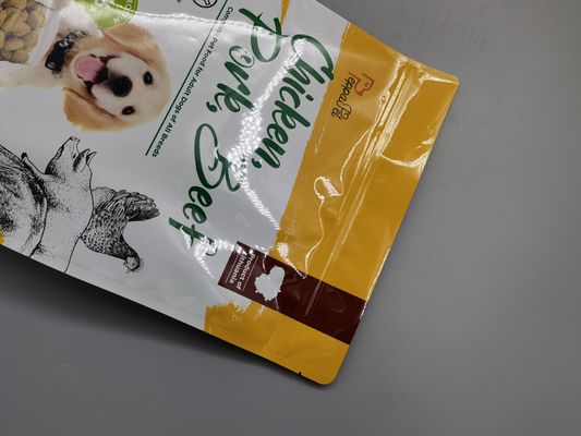 0.36 मिमी मोटी एल्युमिनियम फॉयल फ्लेक्सिबल पेट फूड पैकेजिंग बैग फ्लैट बॉटम साइड गसेटेड
